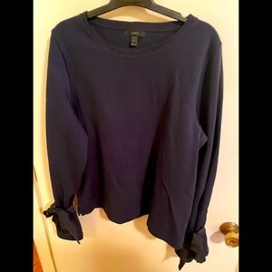 J Crew sweatshirt with bow sleeves size L